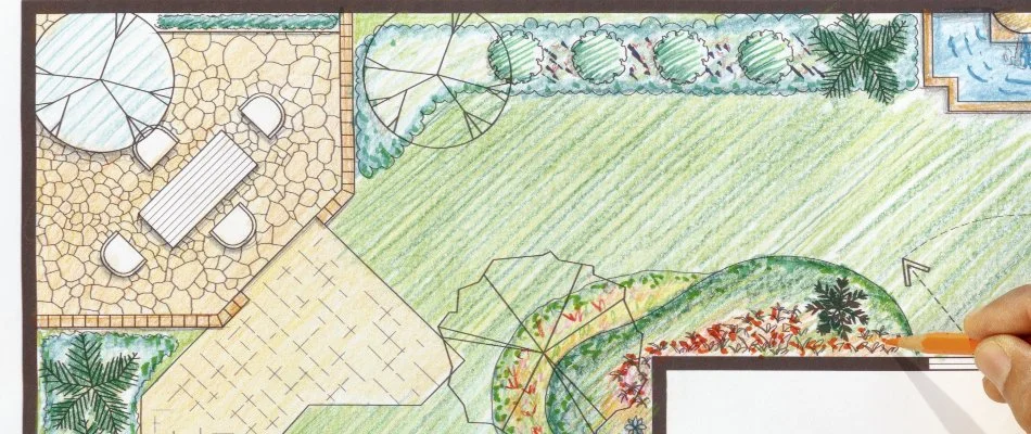 2D design rendering of a landscape in Boston, MA.