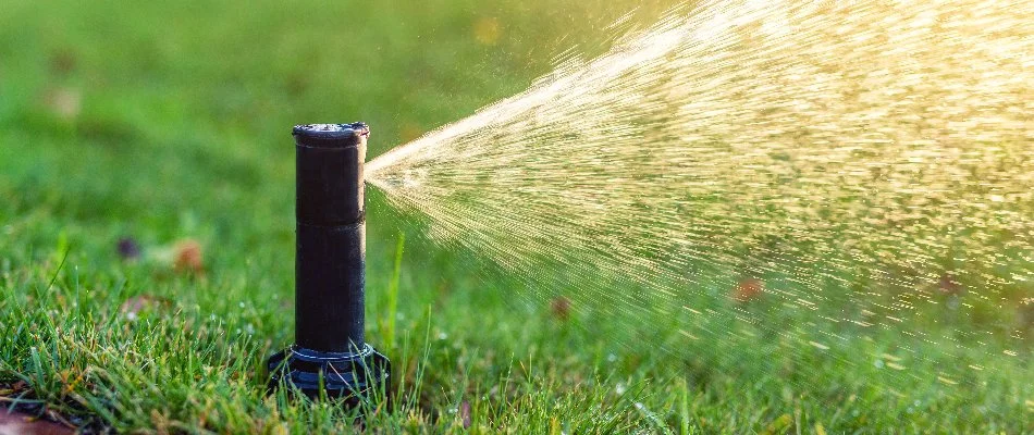 Lowell, MA home with a running irrigation system.